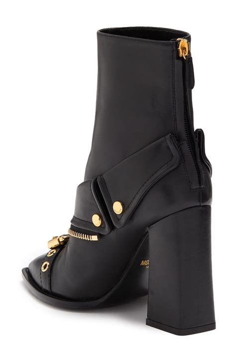 MOSCHINO Leather Boot In Black At Nordstrom Rack Size 7Us 37Eu
