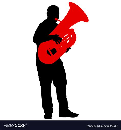 Silhouette Of Musician Playing The Tuba Royalty Free Vector