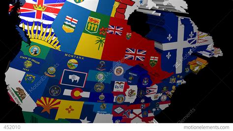 3d Map Of Usa With State Flags Stock Animation 452010