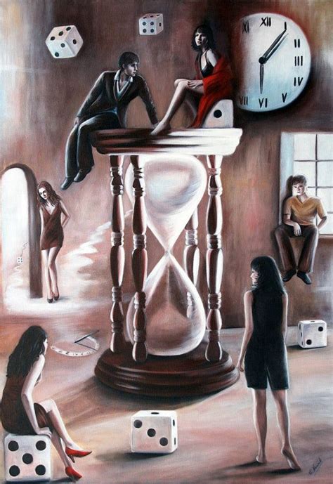 Hourglass Original Oil Painting Surrealism By Elanowakatelier Mirror