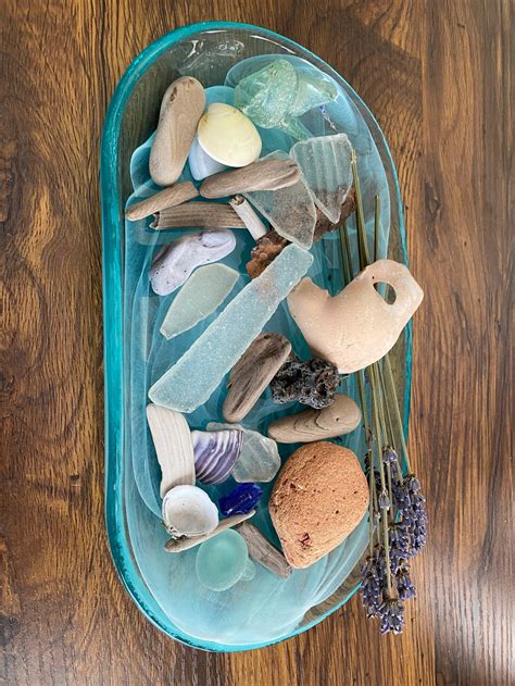 Genuine Sea Glass Natural Driftwood Sea Shells On A Etsy