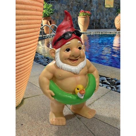 Design Toscano Pool Party Pete Naked Gnome Statue Reviews Wayfair Ie