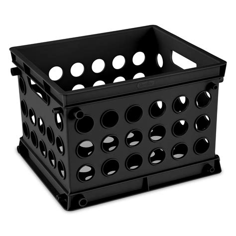 Sterilite Plastic Desktop Storage Mini Crate Black 9 X 7 34 X 6 1