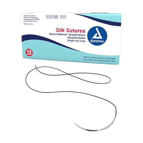 Braided Black Silk Sutures Non Absorbable Black 3 0 C6 Needle 18