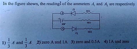 In The Figure Shown The Readings Of The Ammeters A And A Are Respectively 1022 A 2 Zero A And