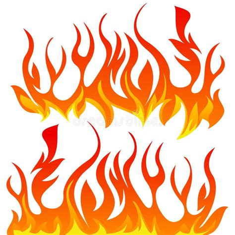 Fire Flames Vector Set Stock Vector Illustration Of Flames 77253805