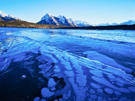 Explore The Magical Ice Bubble Lake In Alberta