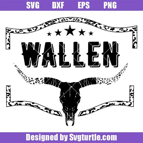 Wallen All Black Bullskull Svg Morgan Wallen Svg Card Making