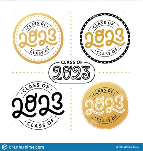 Graduate 2023 Set Class Of 2023 Lettering Logo Stamp Graduate Design