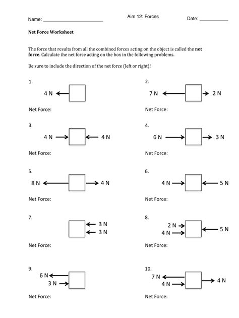 Https://tommynaija.com/worksheet/net Force Worksheet With Answers