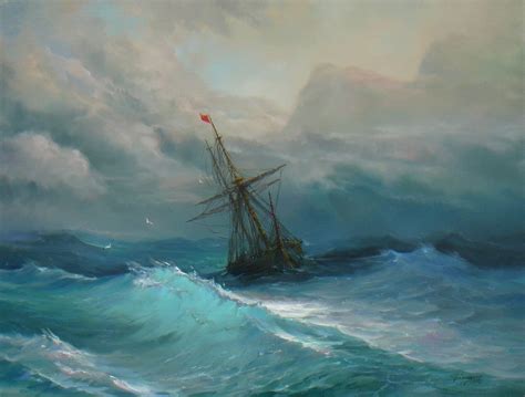 Ship In Storm Painting At Explore Collection Of