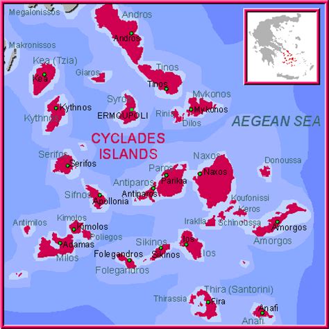 Map Synopsis The Cyclades Greek Islands Group