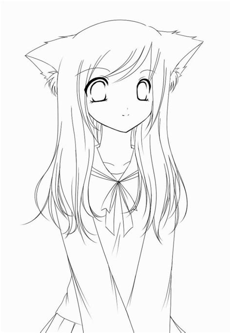 Anime Coloring Pages Cute Coloring Pages Cartoon Girl Drawing Easy