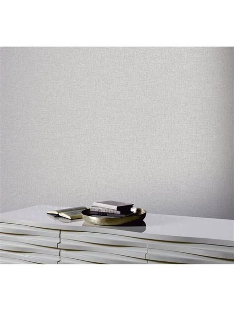 Arthouse Linen Texture Wallpaper Grey Uk