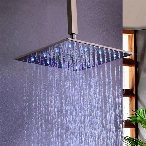 Dree Modern Brushed Nickel Led Bathroom Ceiling Mount 8 Inches Rain