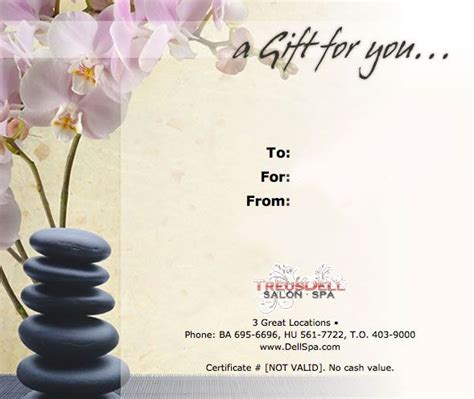 Free Spa Gift Certificate Printable Templates Updated In October Spa Gift Certificate