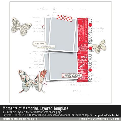 Moments Of Memories Layered Template Layered Scrapbook Page Layout In