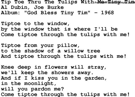 Novelty Song Tip Toe Thru The Tulips With Me Tiny Tim Lyrics