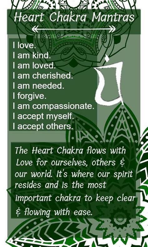 Heart Chakra Mantras Reiki Chakra Mantra Chakra Affirmations Love Chakra