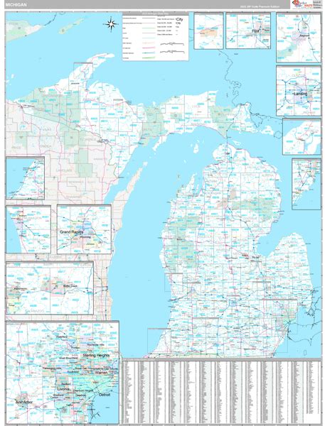 Michigan Zip Code Maps Premium