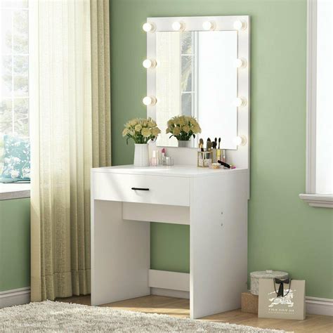 There are several things to consider like the cost, lighting, design of the table, the space in your room, and your makeup collection. Vanity Set with 10 Warm Lighted Mirror Makeup Dressing ...