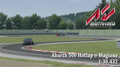 Assetto Corsa Abarth 500 Hotlap Magione 1 30 432 HD YouTube