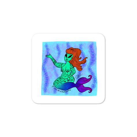 mermaid alien babe sticker