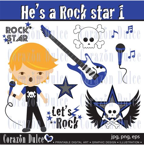 Rock Star Clip Art Hes A Rock Star 1 Clip Art Set Personal And