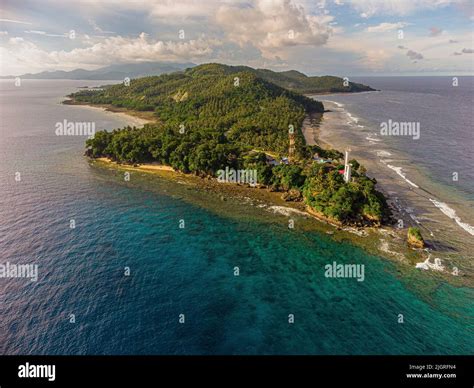 Aerial View Of Parola At Cape San Agustin Governor Generoso Davao