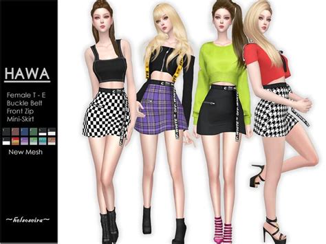 Helsoseiras Hawa Mini Skirt Mini Skirts Sims 4 Clothing Sims 4