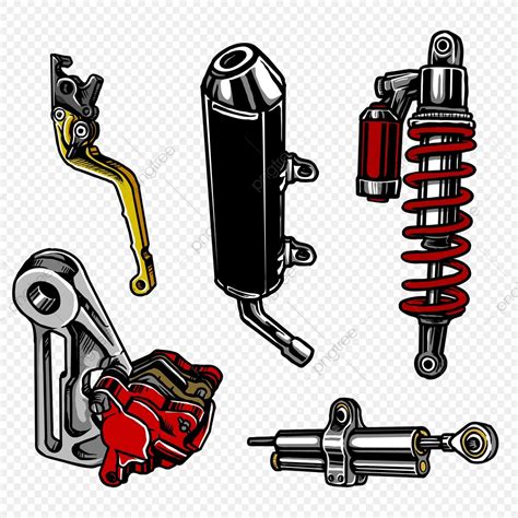 Motorcycle Parts Clipart Vector A Set Of Motorcycle Parts Tools