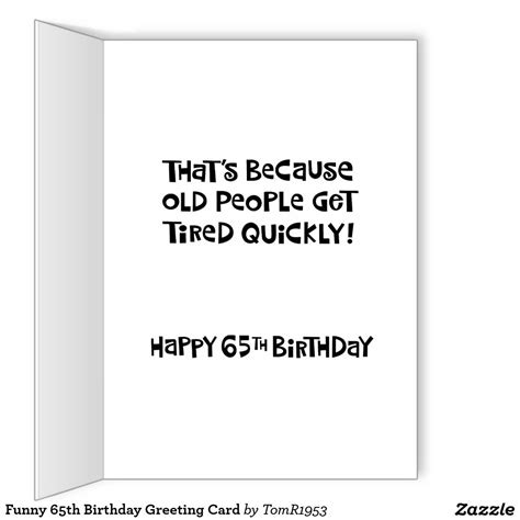 Funny 65th Birthday Card Zazzle Birthday Greeting Cards 65th