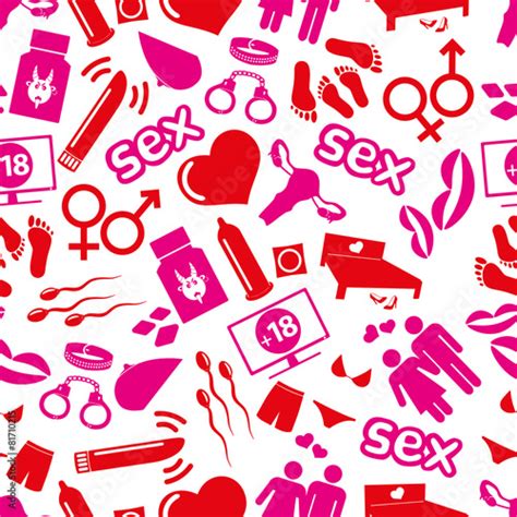 Sex Theme Red And Pink Icons Seamless Pattern Eps10 Buy This Stock