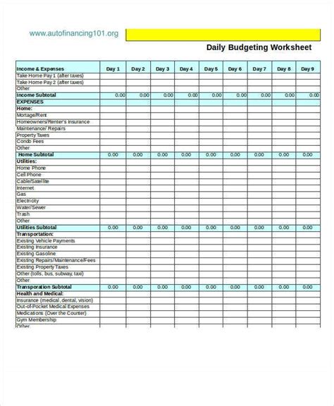 Excel Home Budget Template 10 Free Excel Documents
