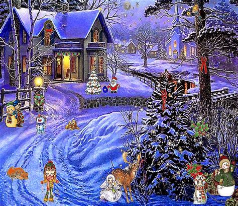 Collection Wallpaper Christmas Scene Screen Savers Completed