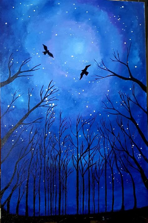 Buy Night Sky Handmade Painting By Revathy R Codeart622635990