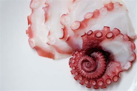 Premium Photo Japanese Sashimi Raw Octopus Tako Slice