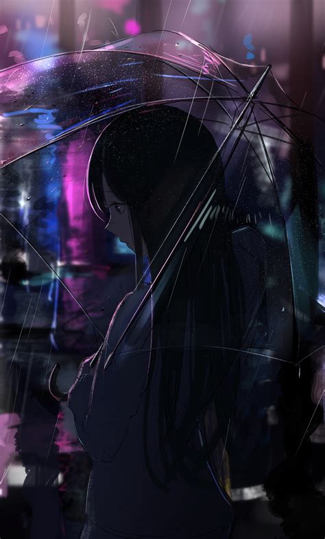 1280x2120 Anime Girl Transparent Umbrella Rain 4k Iphone 6 Hd 4k