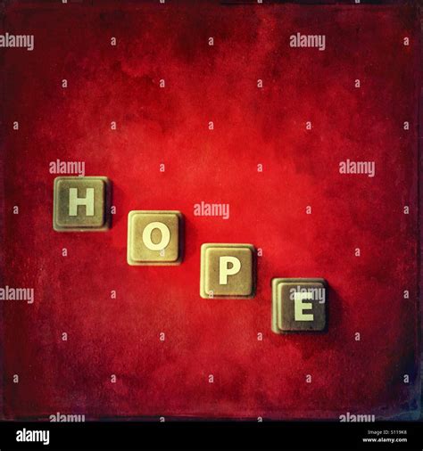 The Word Hope On Red Grungy Background Stock Photo Alamy