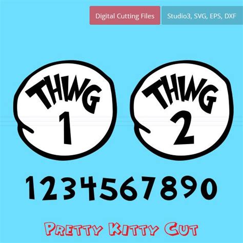 Thing 1 and Thing 2 instant download cut file - svg, studio3, dxf, eps