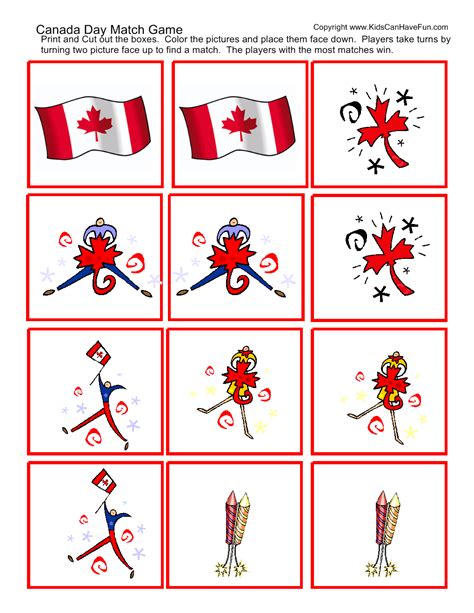 Canada Day Match Game Canada Day Crafts Canada Day Canada Day Party
