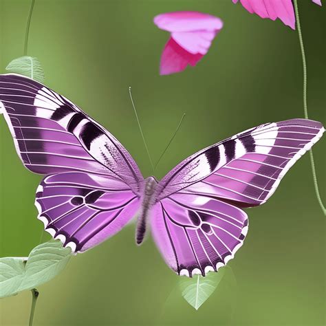 Pink And Purple Butterflies Realistic Creative Fabrica