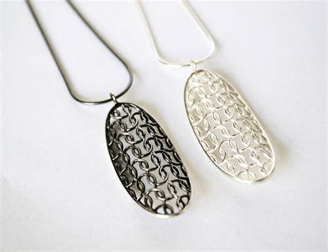 Silver Oval Curved Pendant By Kate Holdsworth Designs