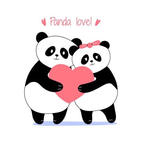 Hugging Panda Couple Cartoon Ph