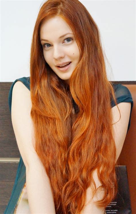 ♥galina Rogozhina♥ Flame Hair Long Shag Haircut Stunning Redhead