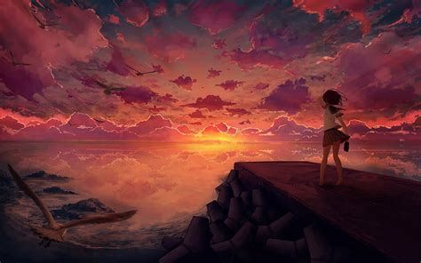 Aesthetic Anime Sky Wallpapers Top Free Aesthetic Anime Sky Backgrounds Wallpaperaccess