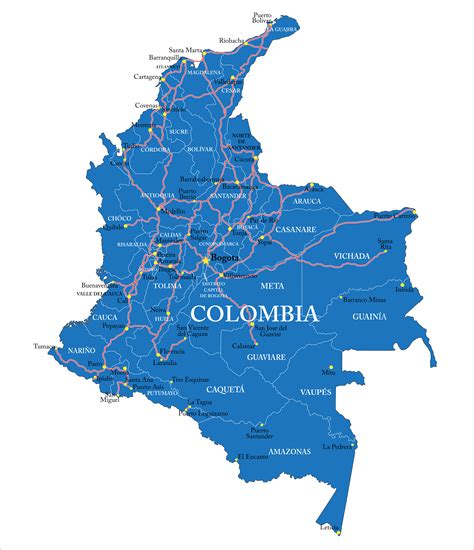 Colombia Map Motherland Travel