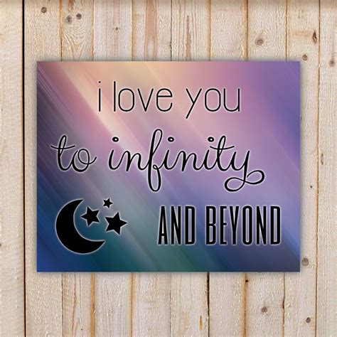 I Love You To Infinity And Beyond Colorful Background Wall Etsy