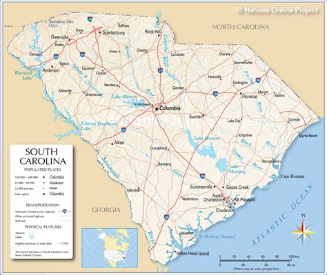 Reference Maps Of South Carolina Usa Nations Online Project