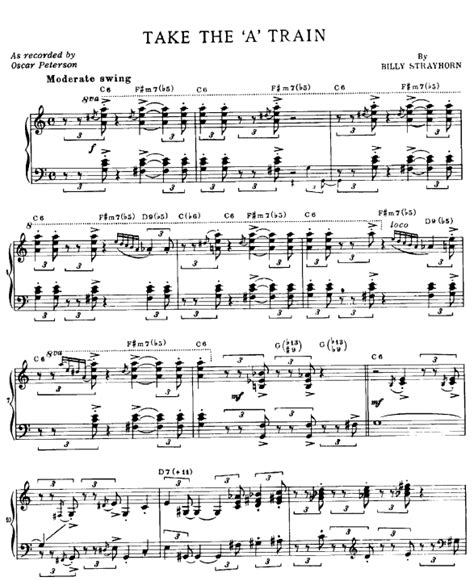 Duke Ellington Take The A Train Sheet Music For Piano Download Pianosolo Sku Pso0005932 At
